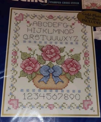 2000 Bucilla Rose Sampler Stamped Cross Stitch Kit 42642