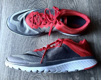 Nike Mens FS Lite Run 807144-006 Red Black Gray Running Shoes Size 14 