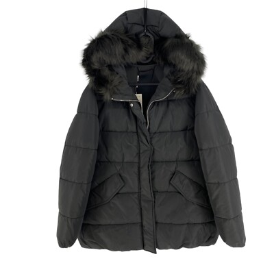 Mango Committed Women Grey Hooded Padded Puffer Jacket Coat