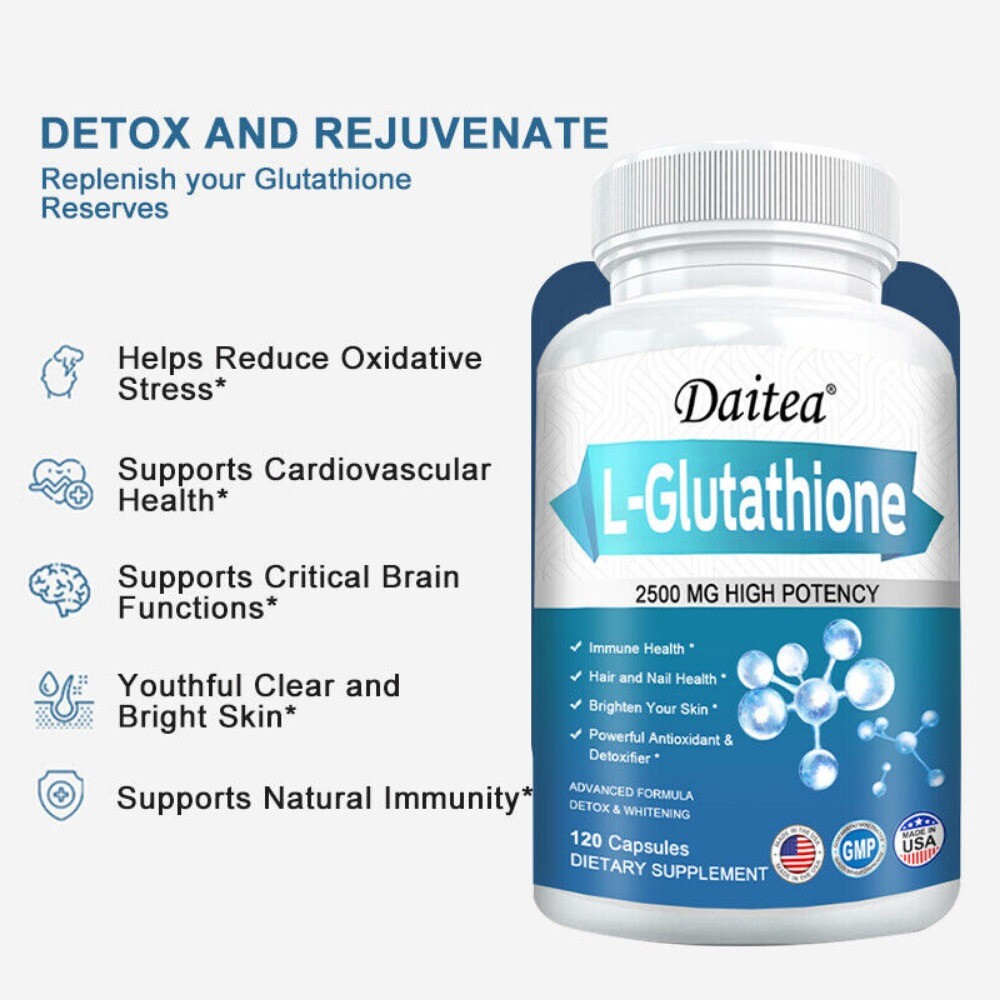 Daitea- L-Glutathione 2500 mg 120 Vegetable Capsules Dietary Supplements