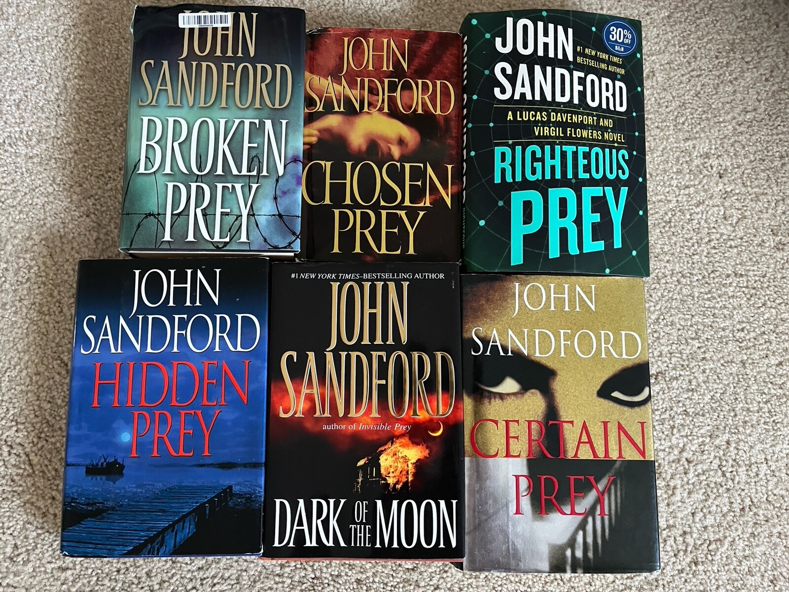 John Sanford Hard Cover Prey Books Lot Of 6 Books Or $4 Each.