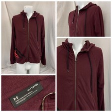 Under Armour Warmup Jacket XL Men Burgundy Loose Cotton YGI S1-619