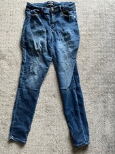 Womens D Jeans Skinny 12 Mid Rise Stretch Black Cotton Blend Solid