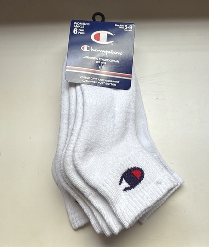 New Champion Socks Women’s Package 6 Pairs White Ankle Socks Athletic Casual