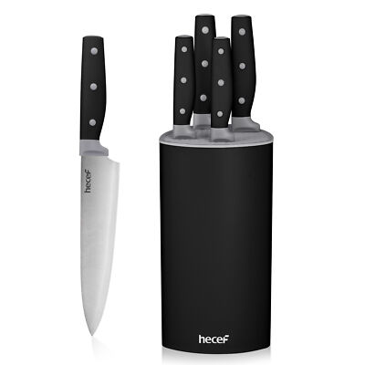 6Pcs Küchenmesser Set Sharp Edelstahl Chef Messer mit Universal Messer Block