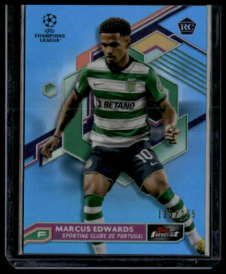 MARCUS EDWARDS 2022-23 Finest UEFA Sky Blue Refractor RC #/275