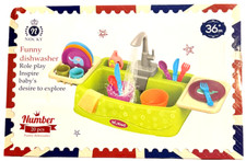 Kids Dishwashing Play Set 20 Pieces NEW Pretend Kitchen Sink Toy Cleaning Dishes