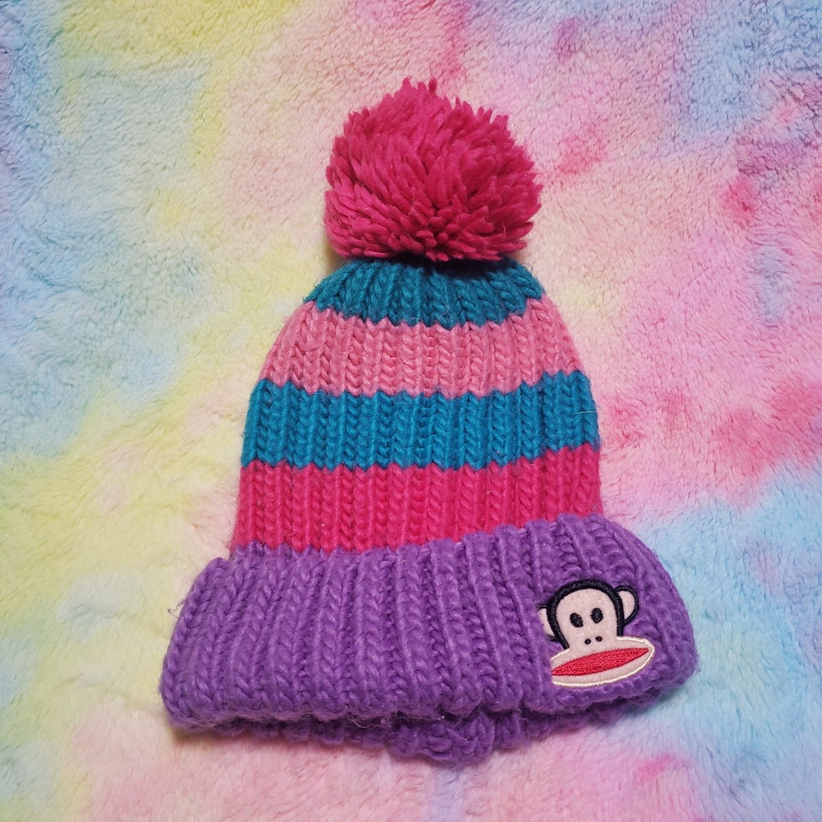 Pom Beanie Pink Designer Beanie Chunky Knit Double Pom Pom Beanie