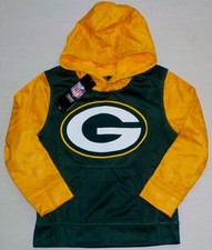 GREEN BAY PACKERS POLYESTER HOODED SWEATSHIRT HOODIE YOUTH M L XL NWT BOYS