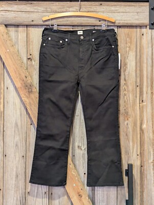 EDWIN Cassia Mini Boot Crop Bootcut Jeans Black Size 33 NWT Ankle $148