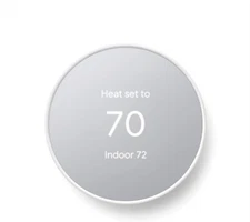 Google Nest Smart Thermostat ~ Programmable ~ Snow ~ 1.07 D x 3.31 W x 3.31 H