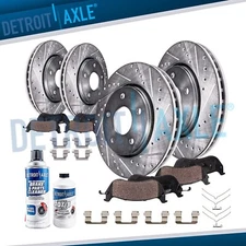 Front Rear Drilled Rotors and Ceramic Brake Pads Kit for 2008-2013 Nissan Rogue