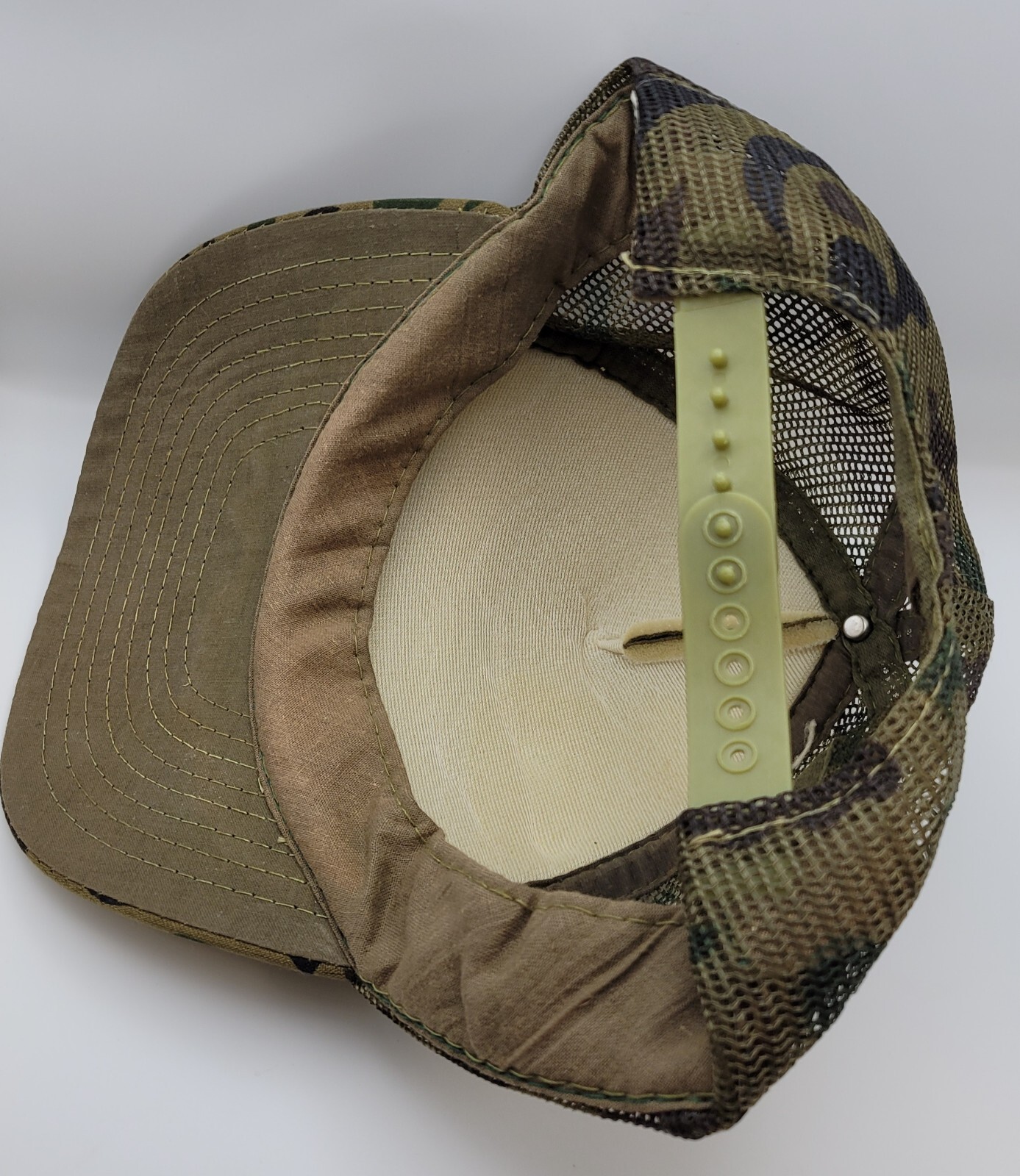 Vtg NC NATIONAL GUARD Army Camo Mesh Trucker Snapback USA Hat Cap North Carolina image 9