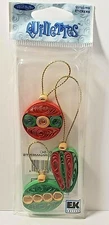 Jolee's by You Quillettes CHRISTMAS ORNAMENTS Quilling Stickers - 3 pcs
