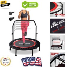 40" 48" Folding Mini Fitness Indoor Exercise Workout Rebounder Trampoline wit...