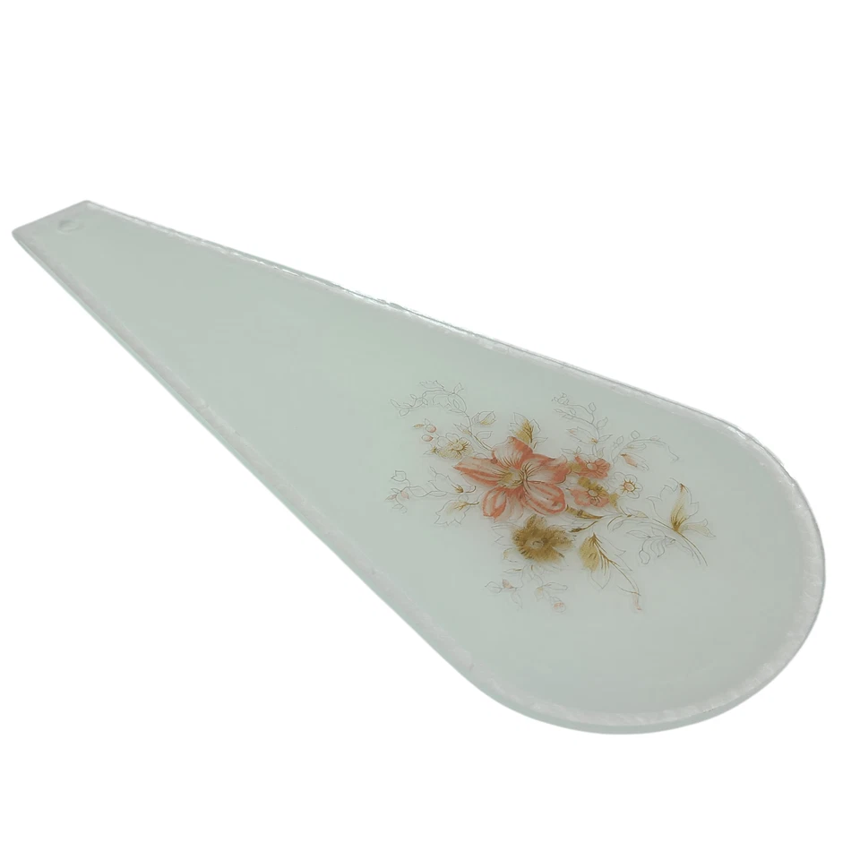 Винтажная сенсорная лампа стеклянная панель сменная красный цветок цветочный середина века модерн - Изображение 3 из 4