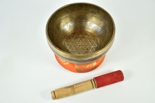 Singing Bowl Engraving - Sri Yantra - 770 gr. 17 cm - Handmade - Sound Massage Medi