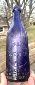 NICE AMETHYST BLOB BEER EBEN WILLIAMS CHESTER, PA 1890'S ERA DUG L@@K