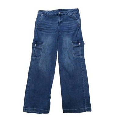 YMI Skater Cargo Pockets Blue Jeans Womens 9 Wider Leg Comfort Everyday Wear 