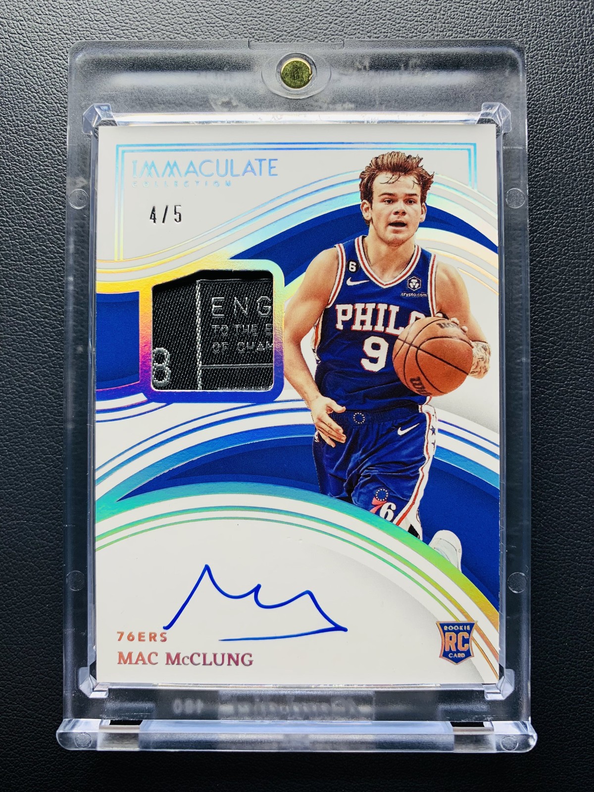 2022-23 Panini Immaculate Mac McClung #115 Rookie RC Laundry Tag Patch Auto 4/5