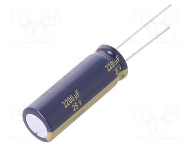 THT 25VDC ±20% Kondensator: elektrolytisch low ESR 2200uF