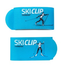 1 Paar Goodymax® Skihalter Ski Clip Fix für Langlaufski Neon-Blau