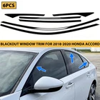Chrome Delete Blackout Overlay Vinyl Window Trims For Honda Accord 2018-2020