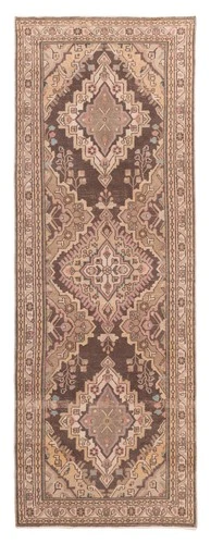 Vintage Hand-knotted Runner Rug 3'6" x 10'2" Traditional Oriental Wool Carpet