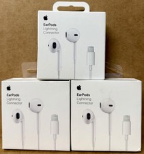 3 X New Original Apple EarPods Wired Lightning Connector Control on Cable