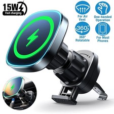 Car Mount Charger for iPhone Magnetic Phone Holder 15W Fast Charging