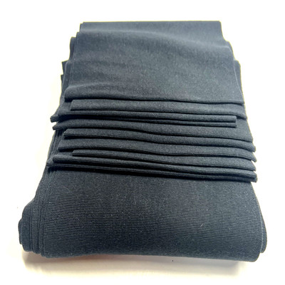 Jersey Cuffing Rib Black Fabric Knit for Sweatshirt 60'' X 7''  Tubular 10 pieces