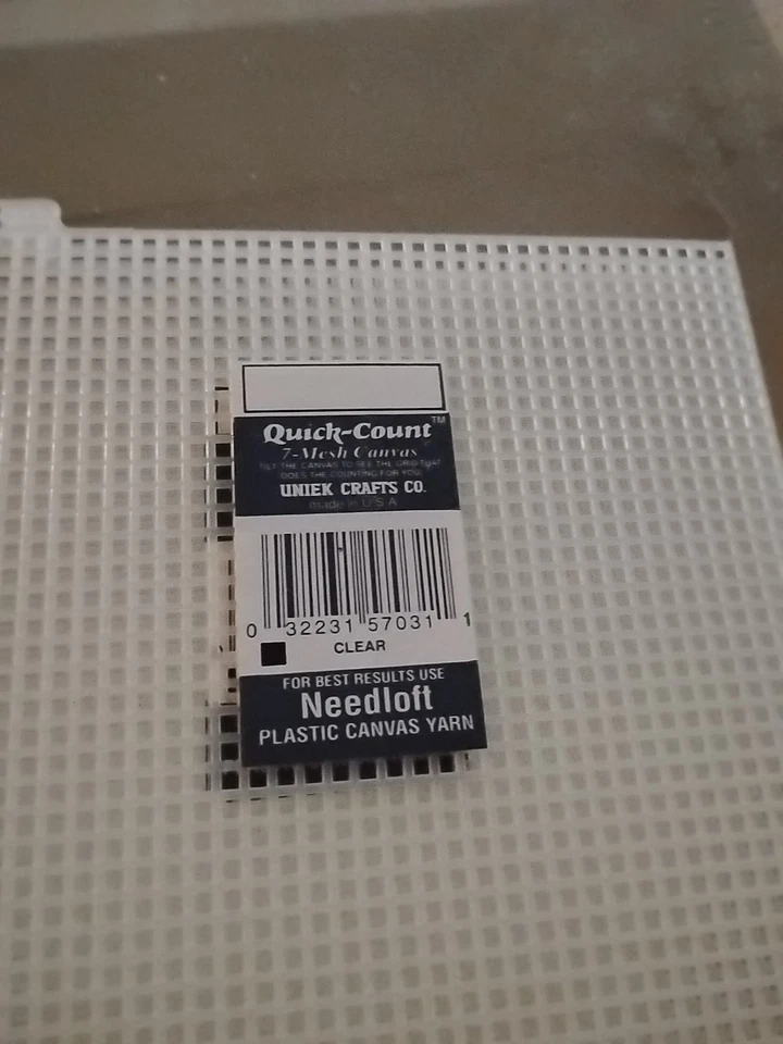 NEW 3 Sheets Quick-Count  Mesh Plastic Canvas Pastel Clear 3.5"x10.5" Crafts - Image 2 of 3