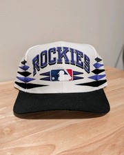 Vintage Colorado Rockies Diamond Snapback Hat Cap Logo Athletic MLB 90s RARE