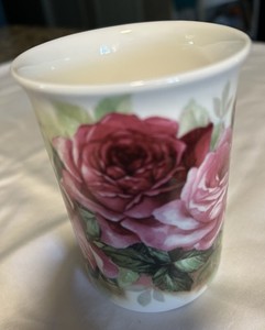 Stechcol Gracie Bone China Floral Rose Coffee Mug 11 oz Microwave Dishwasher