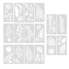 2X(16 Pieces Leaves Stencil Reusable Sheet Painting Stencil Sheet Wall1154