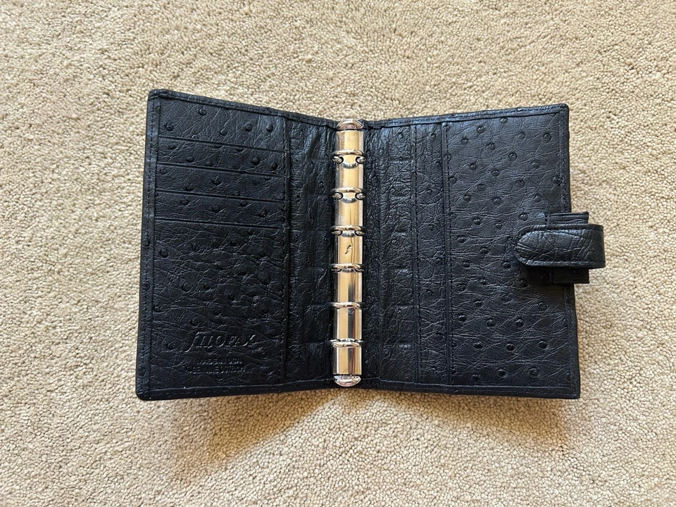 Rare Filofax Ostrich Full Quill Planner Pocket Size - Image 2 of 4