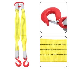3.3 FT 4409 LBS Lifting Slings Straps with Hooks 2-Leg Yellow Rigging Straps