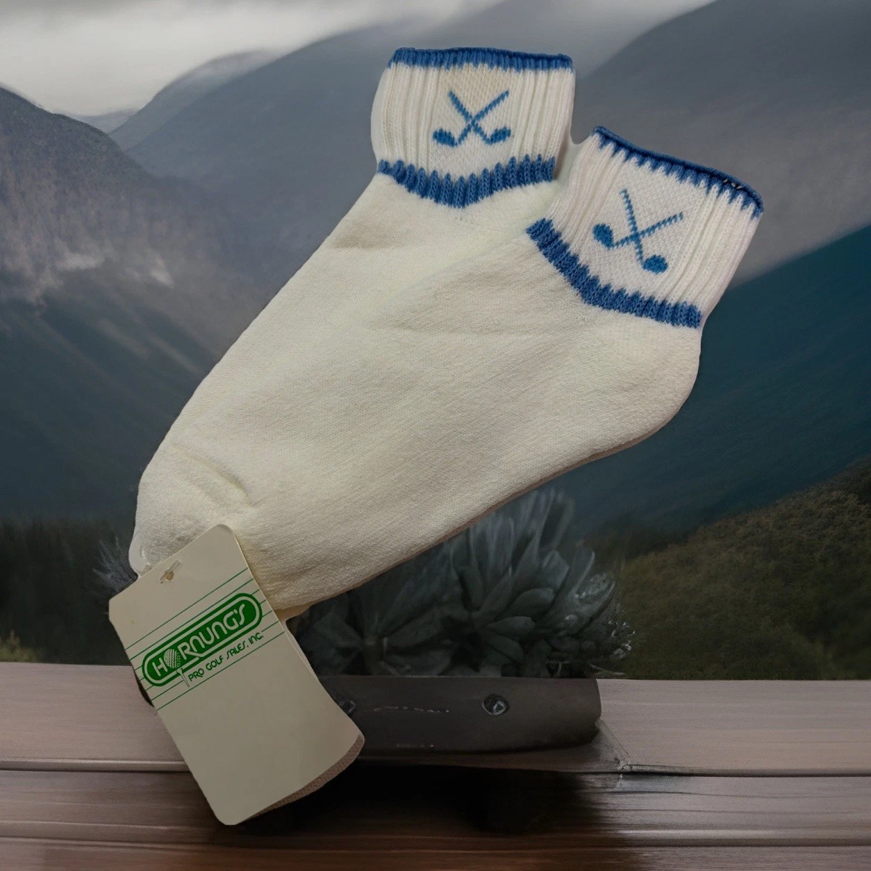 Vintage NOS Womens 9-11 Golf Ankle Socks Orion Acrylic Blend Hornung's 80's 90s.