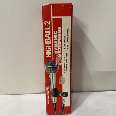 Vintage Realistic Highball 2 Dynamic Microphone 33-985 W/Original Box