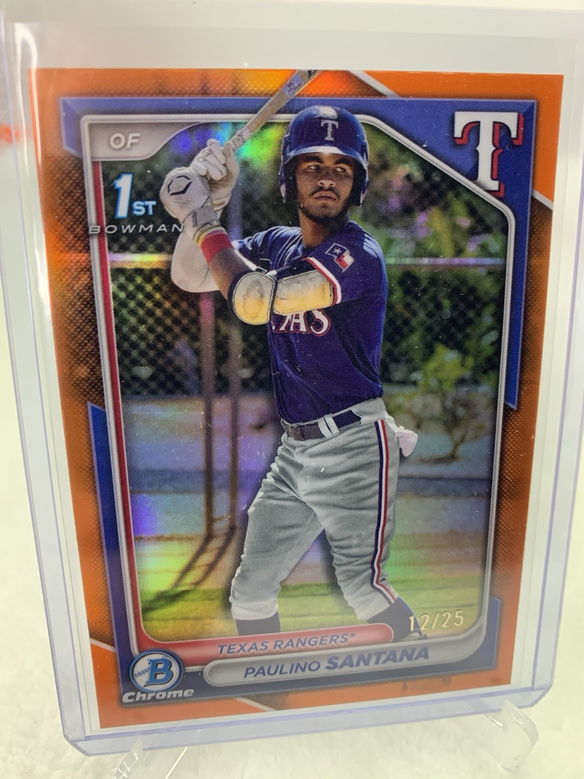 2024 Bowman Chrome Paulino Santana #/25  Orange Refractor #BCP-245