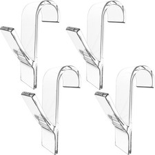 4PCS Towel Radiator Hooks Clear Plastic Heated Rail Hangers Bathroom UK Set