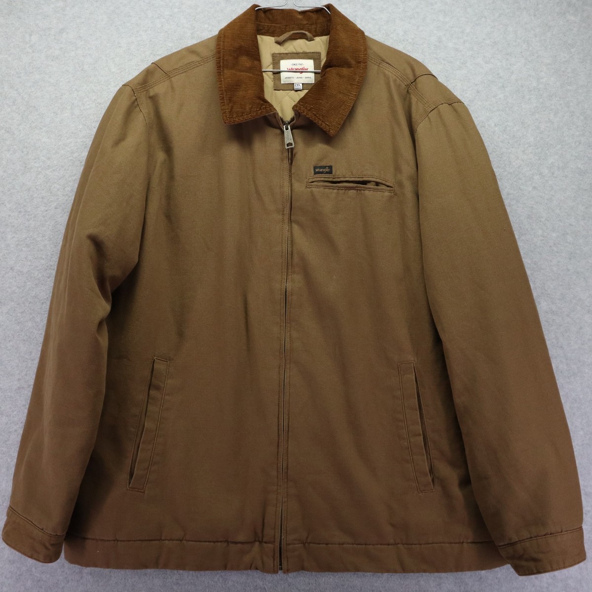 Wrangler Jacket Mens 2XL XXL Glenrock Canvas Work Chore Coat Full