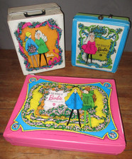 Lot of 3 Vintage 1968 The World of Barbie Doll Case Trunk Double Doll Case
