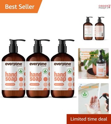 Liquid Hand Soap Plant-Based 12.75oz Pack of 3 Apricot Vanilla Essential Oils