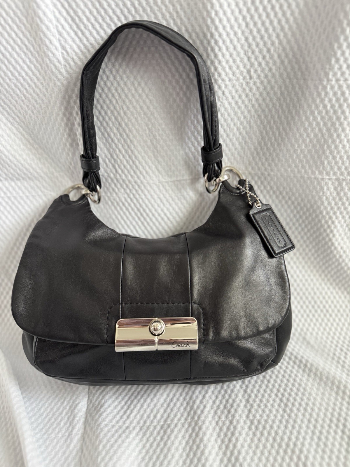 Coach Kristin Silver Leather Hobo Bag Vintage Y2K 90s Shoulder Bag