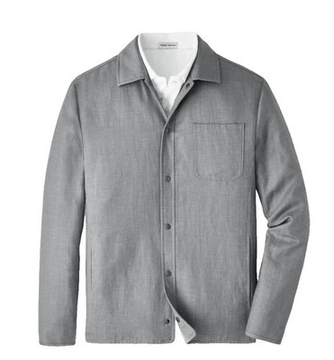 Peter Millar Portland Men's MEDIUM Wool Linen Gale Gray Shirt Jacket MS25Z33