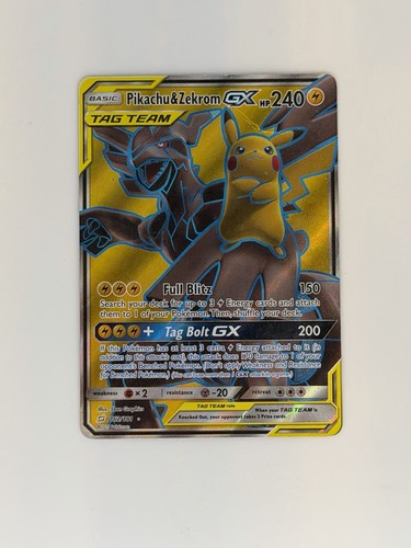 Pikachu & Zekrom GX (Full Art) 162/181 Sm-Team Up Holo (DMG)