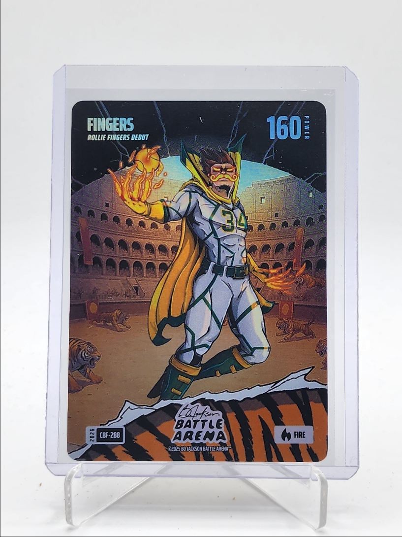 ROLLIE FINGERS FINGERS 2026 BATTLE ARENA DEBUT COLOSSEUM FIRE FOIL Q5918