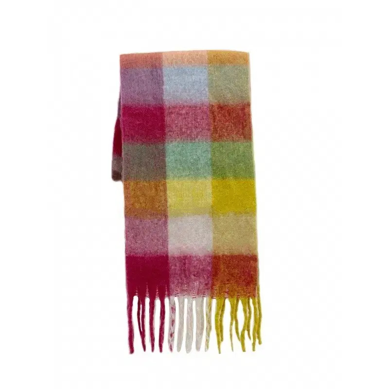 New Checked Pattern Wool Scarf - Winter Accessory - image 4