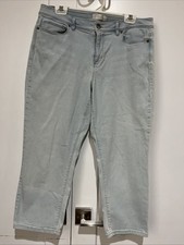 J. Jill Size 12 Authentic Fit Cropped Light Blue Denim Jeans